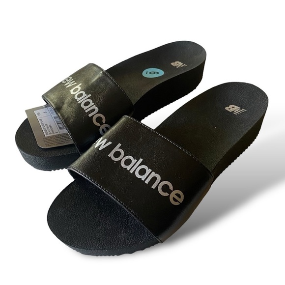 NEW BALANCE Women’s Size 6  Black /Silver Sante Slide NWT Gothic Dark Lolita - Picture 1 of 10